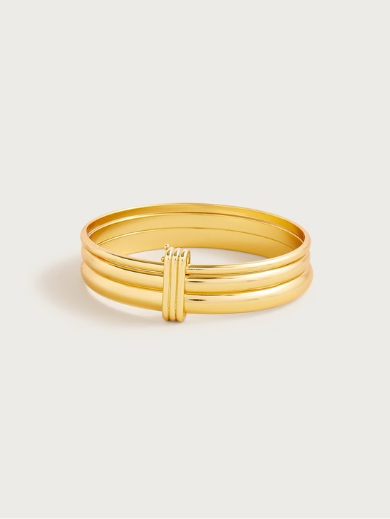 J. Crew Jewelry - Classic Gold-Tone Triple Bangle Bracelets